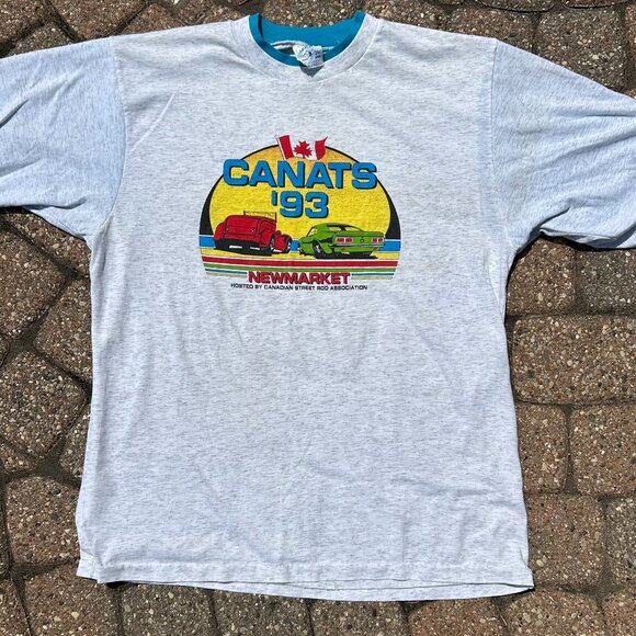 Vintage Canats '93 Street Rod Nationals Double Collar Roll Up Sleeves Tag Sz XL - Picture 1 of 8